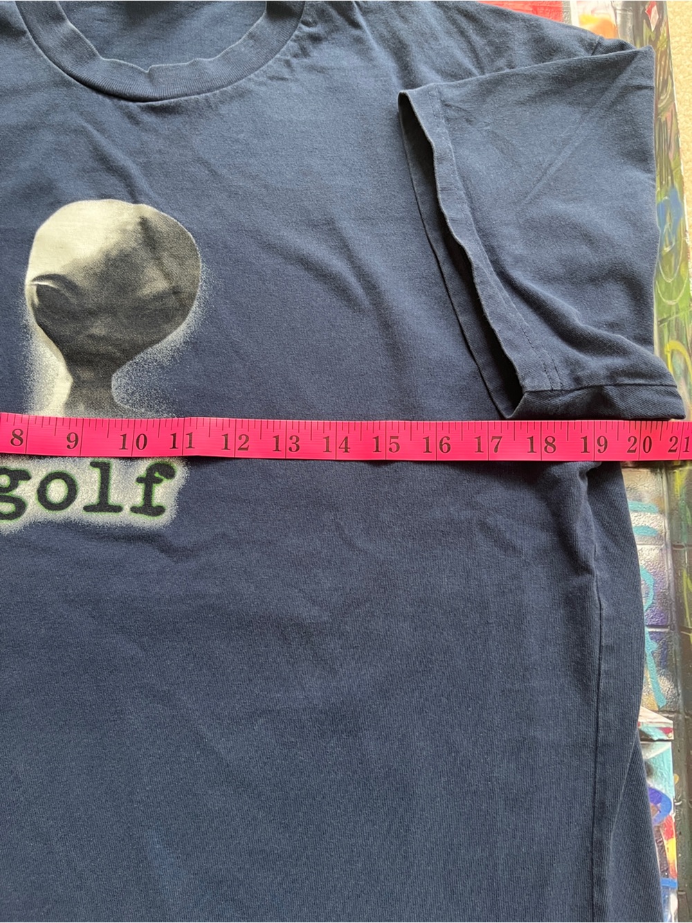 Golf Wang Navy Tee with Alien Head Graphic - Picture 4 of 5